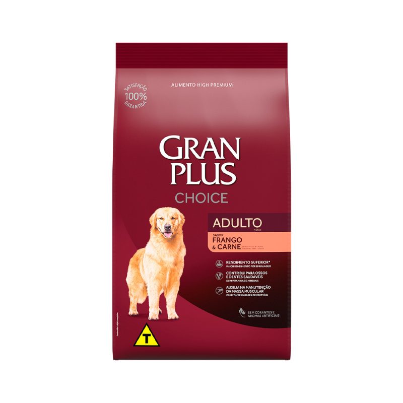 GRANPLUS CÃES ADULTOS CHOICE FRANGO E CARNE 20KG