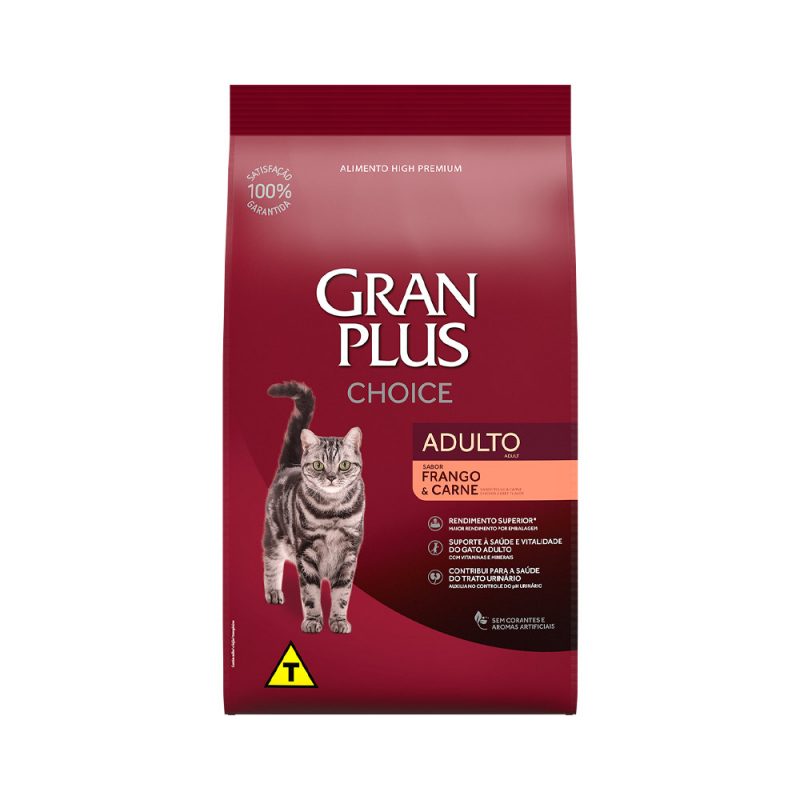 GRANPLUS GATOS ADULTOS CHOICE FRANGO E CARNE 10KG