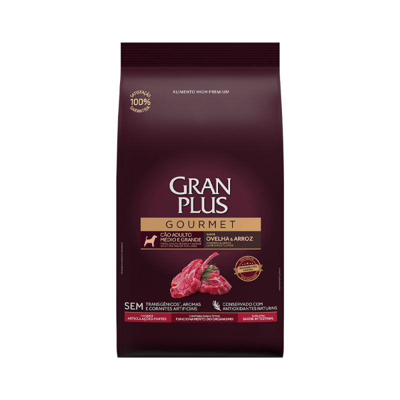 GRANPLUS GOURMET CÃES ADULTOS RAÇAS MÉDIO E GRANDE OVELHA 15KG