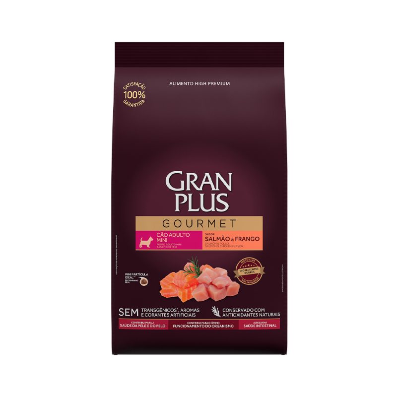 GRANPLUS GOURMET CÃES ADULTOS RAÇA PEQUENA SALMÃO E FRANGO 3KG