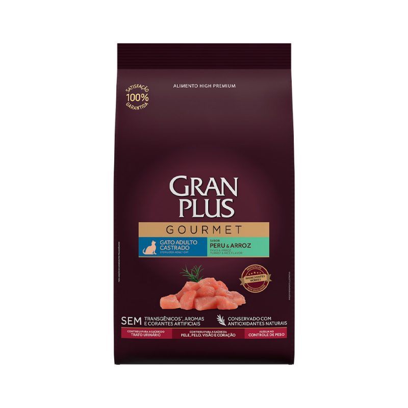 GRANPLUS GOURMET GATOS ADULTOS CASTRADOS PERU E ARROZ 10KG