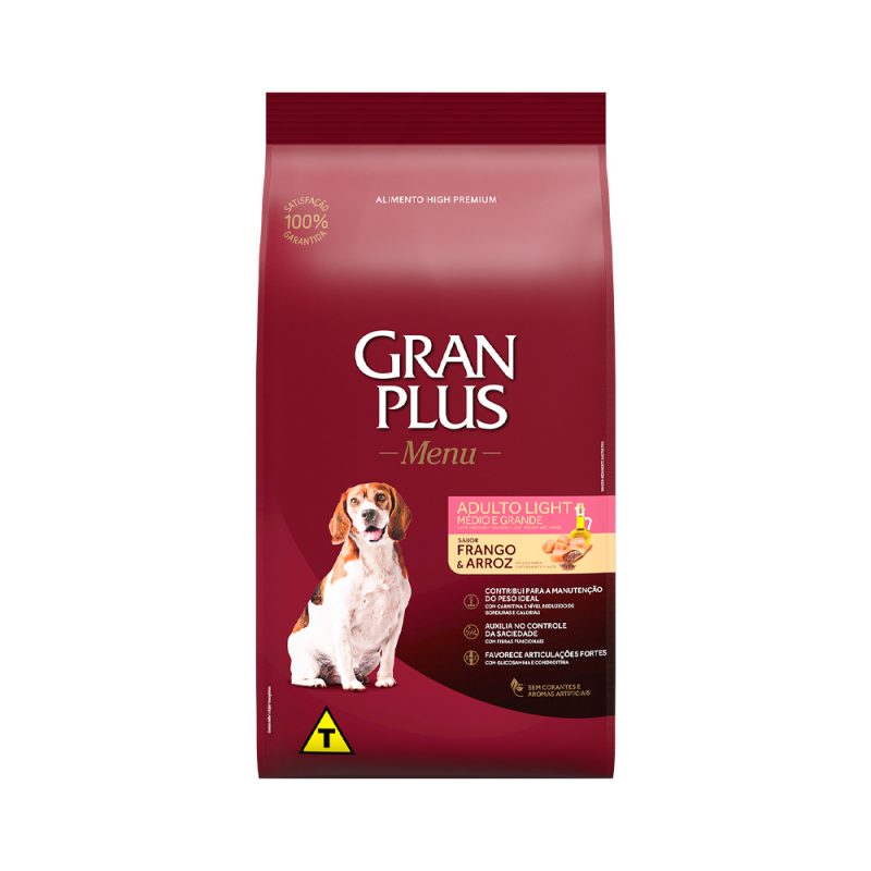 GRANPLUS CÃES ADULTOS RAÇA MEDIA E GRANDE LIGHT 15KG