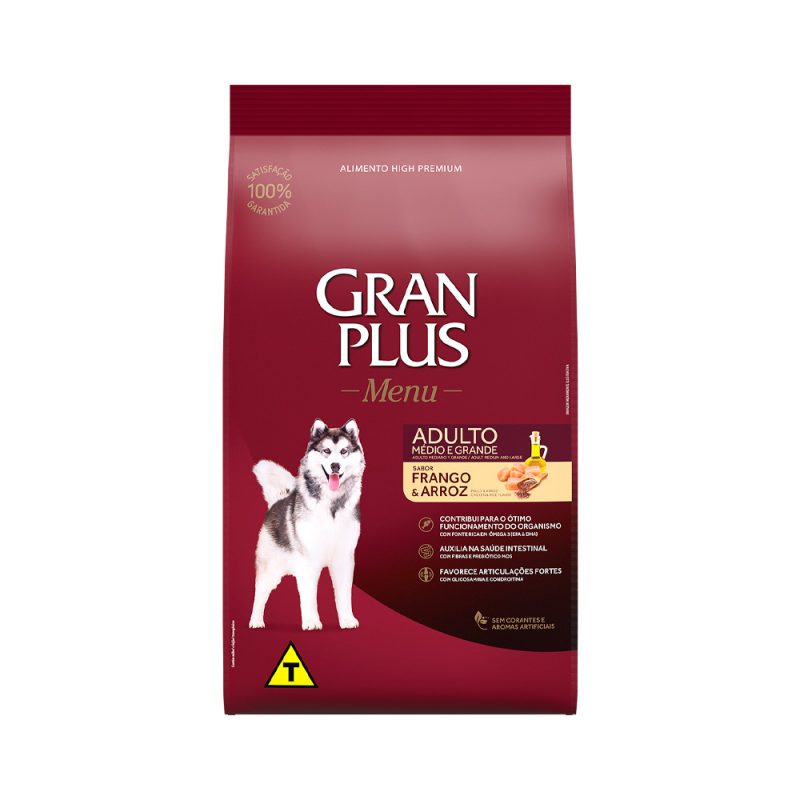 GRANPLUS CÃES ADULTOS FRANGO E ARROZ 20KG