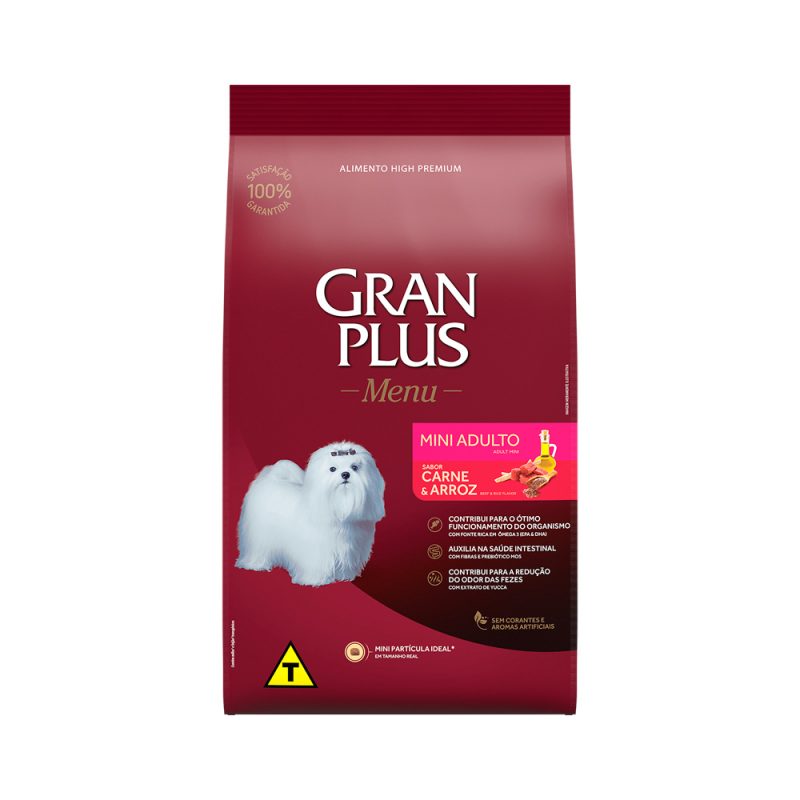 GRANPLUS CÃES ADULTOS RAÇA PEQUENA CARNE E ARROZ 1KG