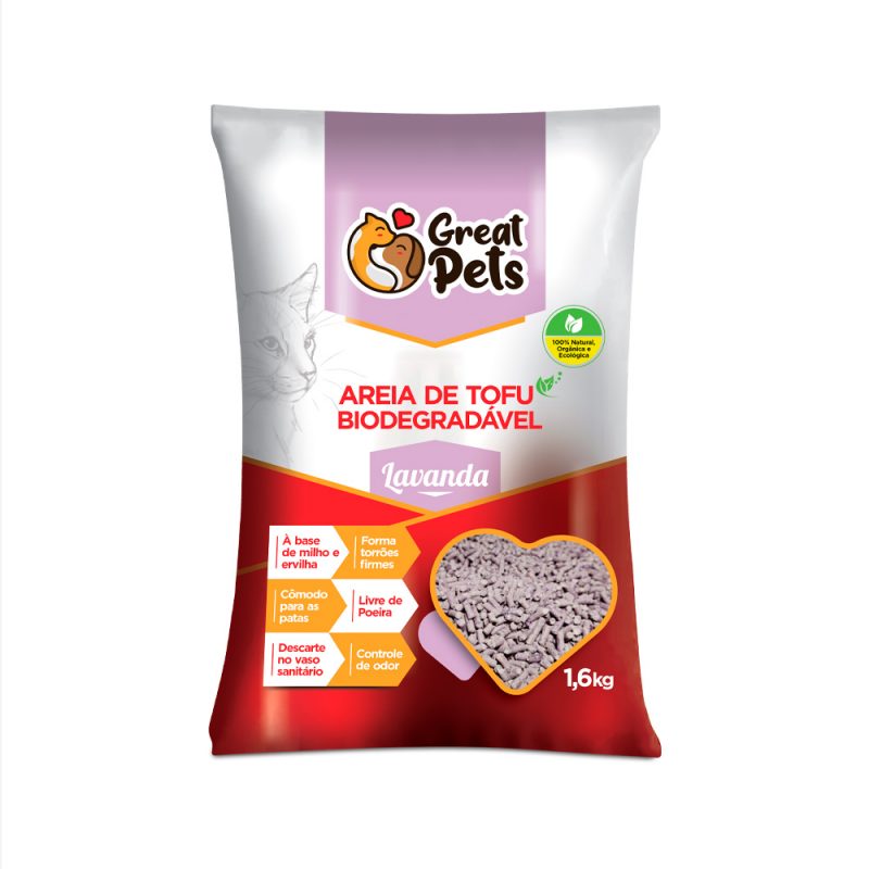 AREIA HIGIENICA BIO DE TOFU LAVANDA 1,6KG