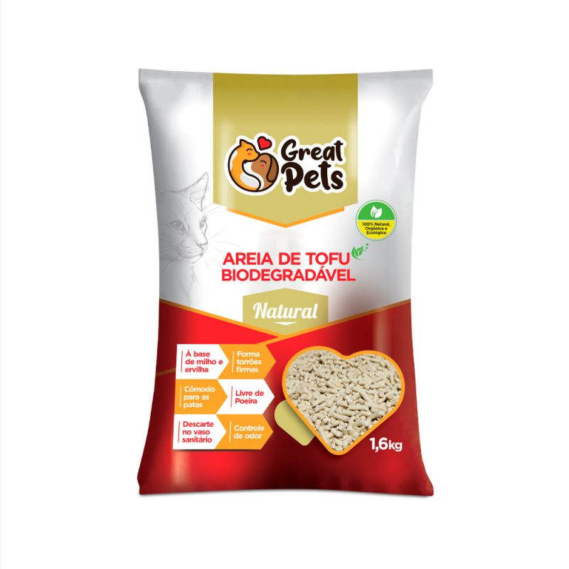 AREIA HIGIENICA BIO DE TOFU NATURAL 1,6 KG