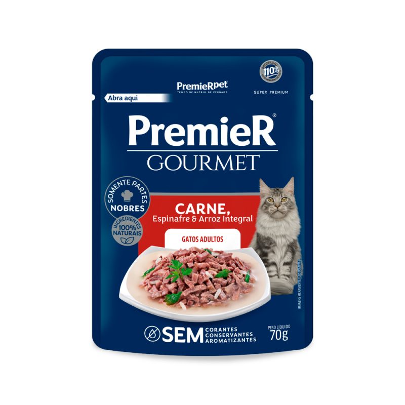 SACHE PREMIER GOURMET GATOS ADULTOS CARNE 70 GR