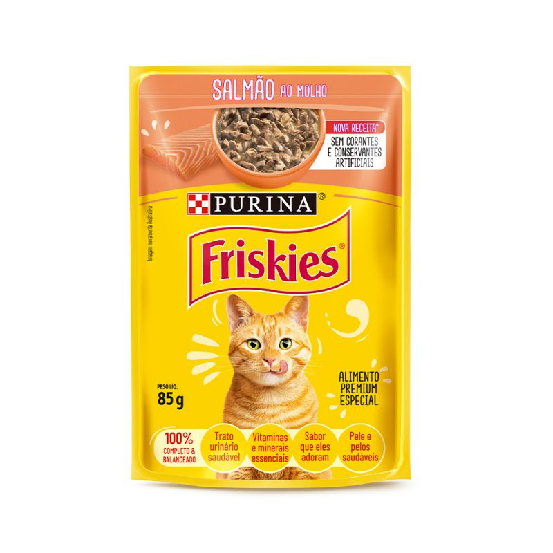 SACHÊ FRISKIES GATOS ADULTOS SALMÃO 85G