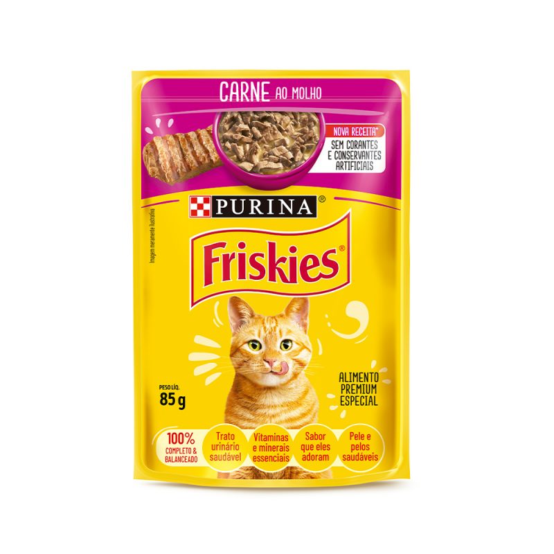 SACHÊ FRISKIES GATOS ADULTOS CARNE 85G