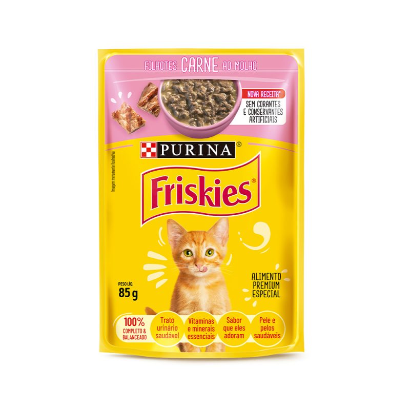 SACHÊ FRISKIES GATOS FILHOTES CARNE 85G