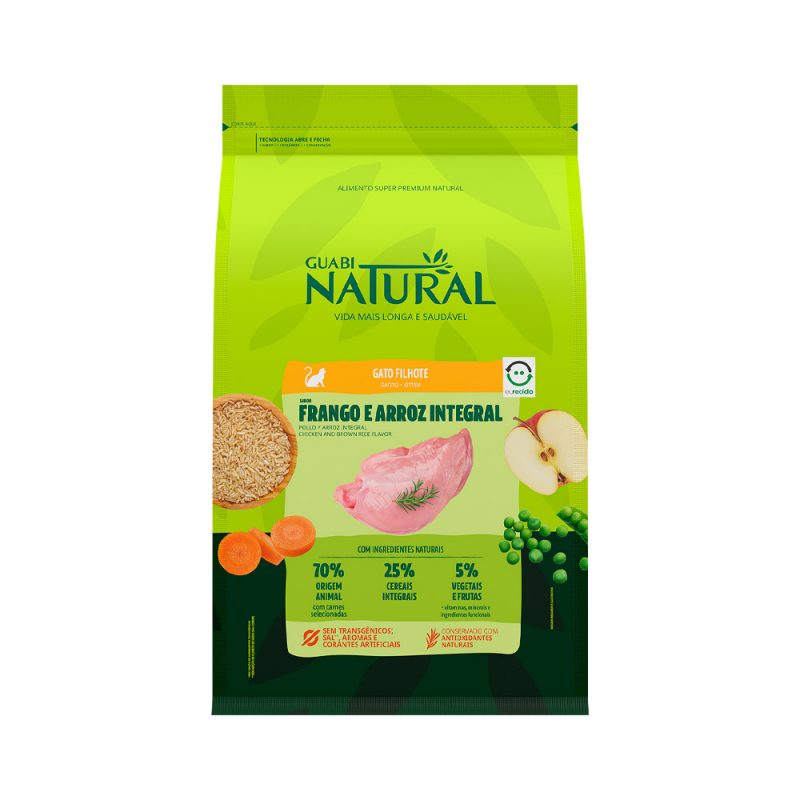 GUABI NATURAL GATOS FILHOTES FRANGO E ARROZ 1,5KG