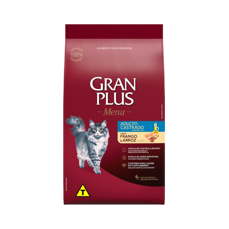 GRANPLUS GATOS ADULTOS CASTRADOS FRANGO E ARROZ 10KG