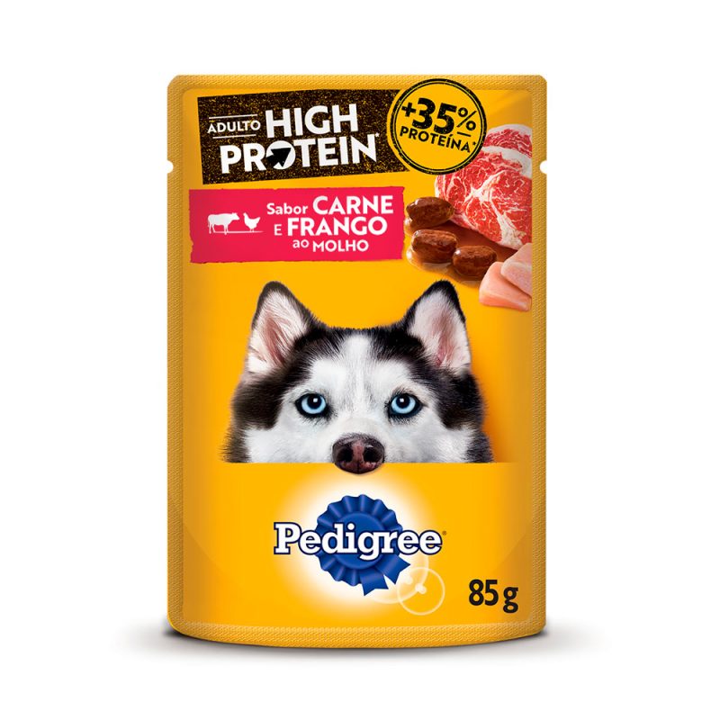 SACHE PEDIGREE CAES ADULTO HIGH PROTEIN CARNE E FRANGO MOLHO 85G