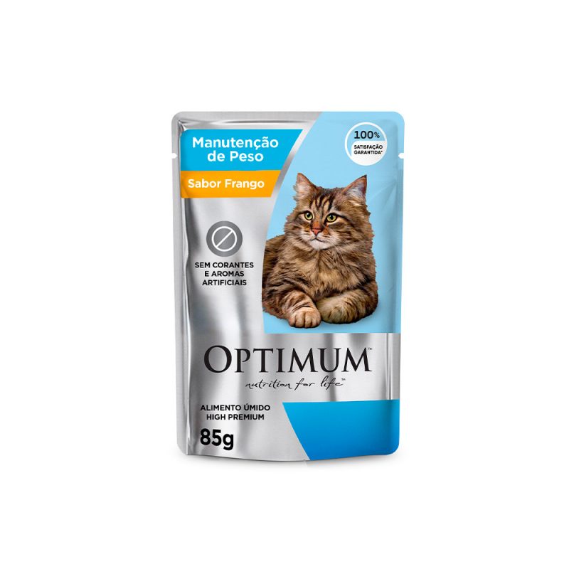 SACHÊ OPTIMUM GATOS ADULTOS MANUTENÇÃO DO PESO FRANGO 85G