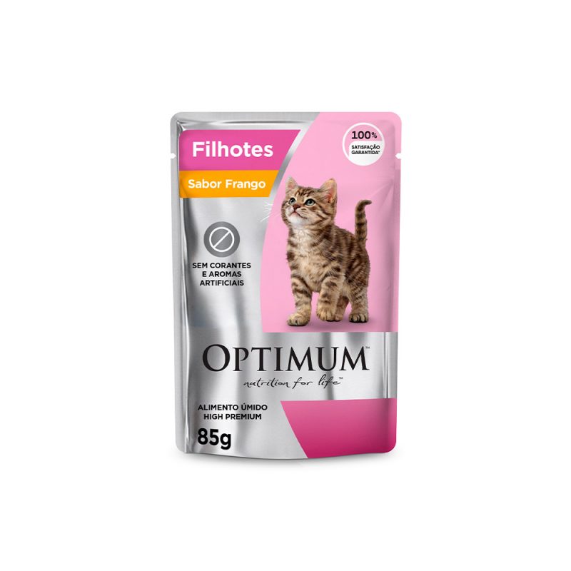 SACHÊ OPTIMUM GATOS FILHOTES FRANGO 85G