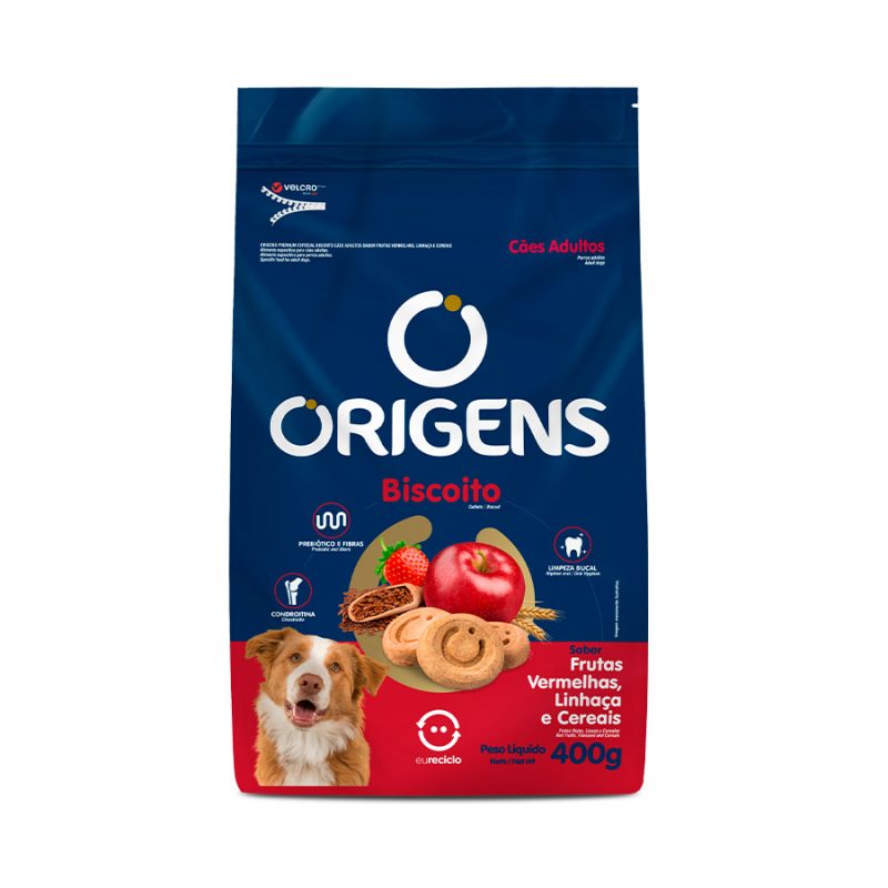 ORIGENS BISCOITO CAES ADULTO FRUTAS VERMELHA 400G