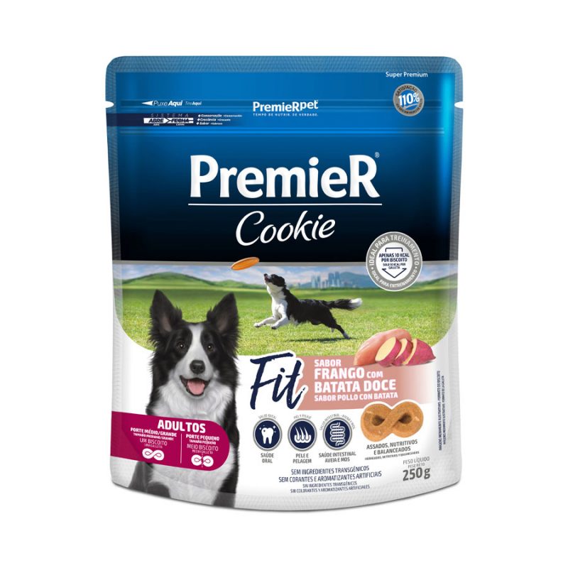 PREMIER COOKIE FIT CÃES ADULTOS FRANGO E BATATA DOCE 250G