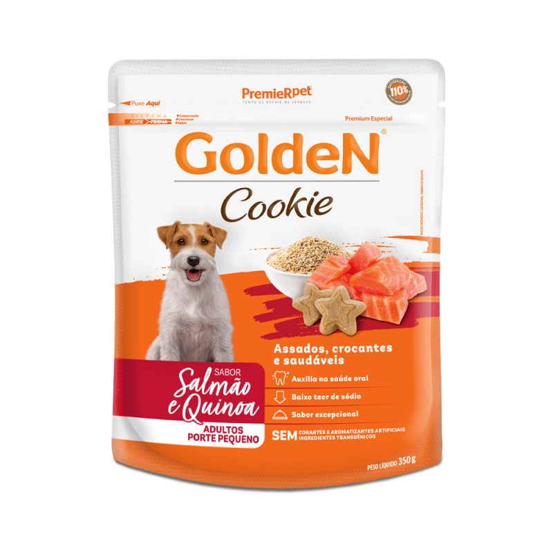 GOLDEN COOKIE CAES AD RAÇA PQ SALMAO/QUINOA 350G