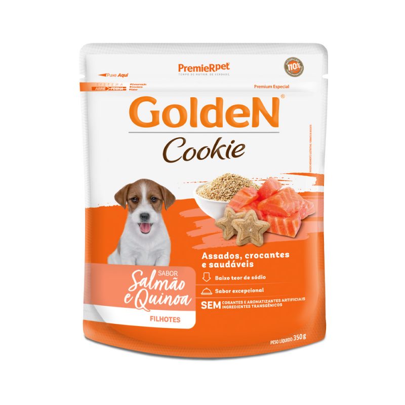 GOLDEN COOKIE CAES FILH SALMAO/QUINOA 350G