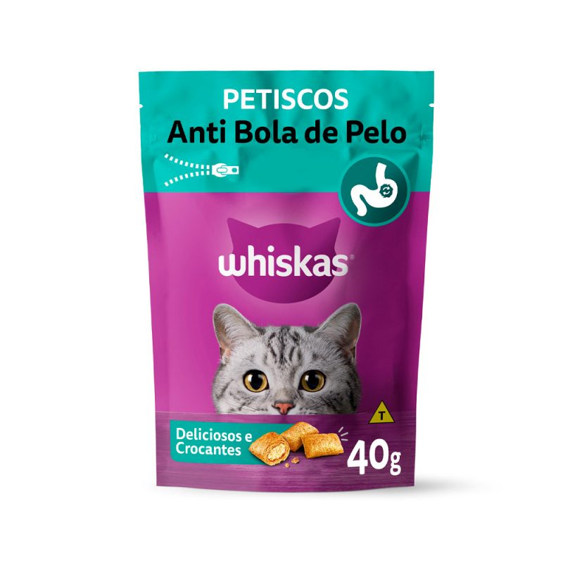 SACHE WHISKAS PETISCOS ANTI BOLA PELO 40G