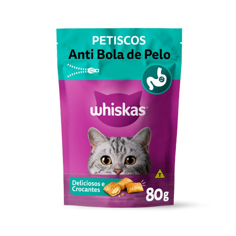 WHISKAS TEMPTATIONS PETISCOS ANTI BOLA PELO 80G