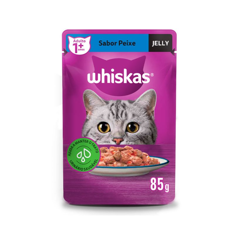 SACHÊ WHISKAS GATOS ADULTOS PEIXE JELLY 85G