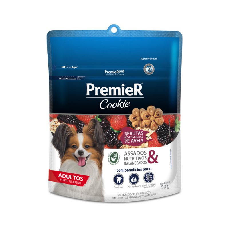 PREMIER COOKIE CAES ADULT RAC PEQ FRUT VERM 50 G