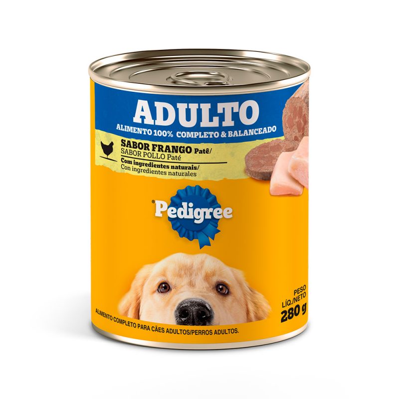 LATA PEDIGREE CÃES ADULTOS FRANGO PATÃŠ 280G