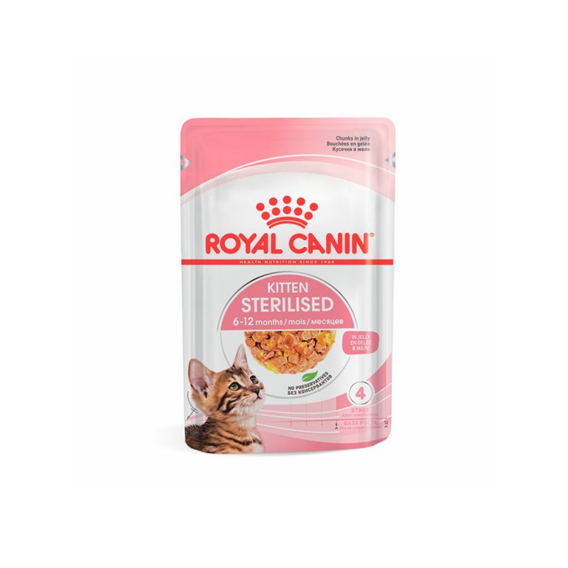 SACHE ROYAL CANIN GATOS FILHOTES KITTEN STERILISED JELLY ATE 12 MESES 85G