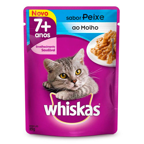 SACHÊ WHISKAS GATOS ADULTOS 7+ PEIXE AO MOLHO 85G