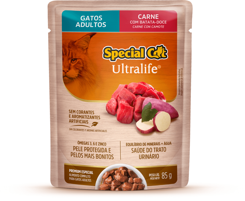 SACHÊ SPECIAL CAT ULTRALIFE GATOS ADULTOS CARNE 85G