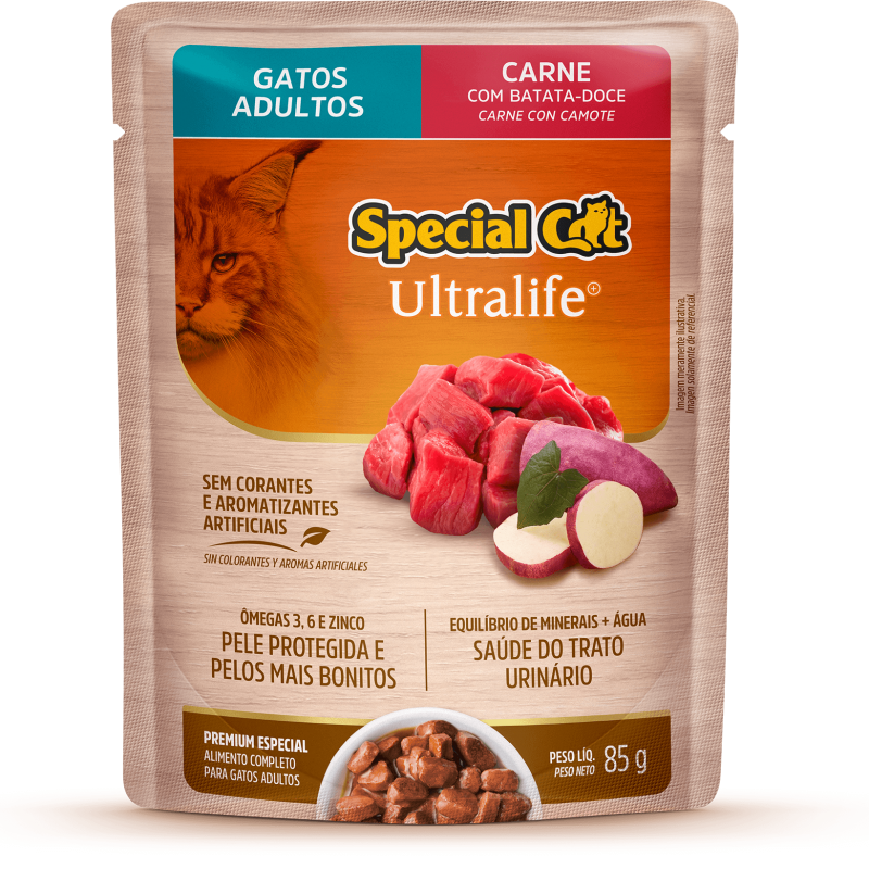 SACHÊ SPECIAL CAT ULTRALIFE GATOS ADULTOS CARNE 85G